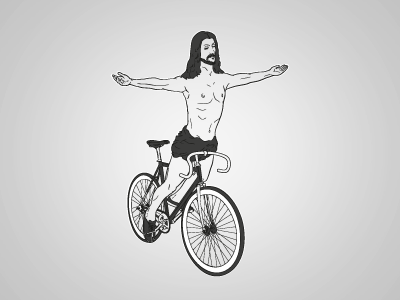Jesus Skid bicycle bike clothing cycling illustration jesus skid t shirt tee urban vélo