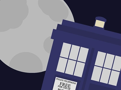 TARDIS flat design illustration tshirt