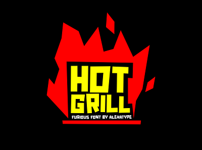 HOT GRILL alexatype font game gaming logo poster