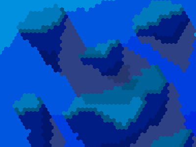 Blue Hexel Cliff blue cerulean digital hexel marmoset marmosethexel pixel pixelart teal