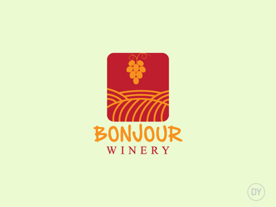 Bonjour Winery logo logo design minimal logo wine bar