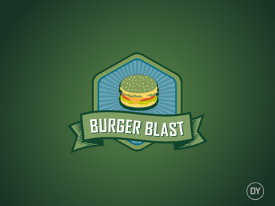 Burger Blast fast food logo design vintage vintage badge