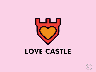 Love Castle castle logo design love minimal logo