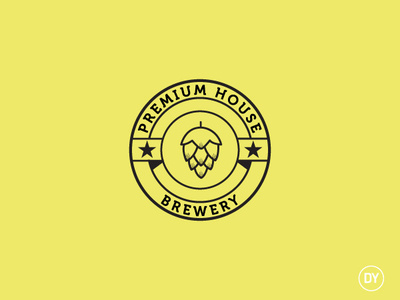 Premium House Brewery branding brewers brewery grapes logo design vintage badge vintage logo