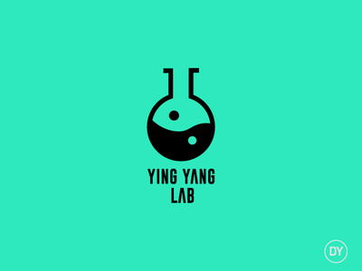 Yin Yang Lab chinese lab minimal logo yin yang