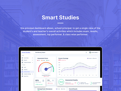 Smart Studies Dashboard Web UI android app design dashboard ui design ios app design learning app learning website minimal mobile app design shots sleek ui uidesign uxdesign web webdesign website design