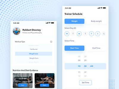 Nasium App (Trainer Profile & Schedule) android app design design fitness app gym app health app ios app design minimal mobile app design shots sleek ui ui ux ui desgin uidesign uxdesign workout app