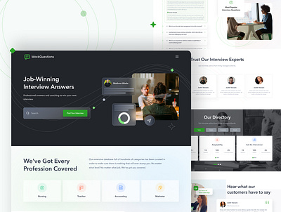 MockQuestions Landing Page android app design branding mobile app design ui ux webapp website