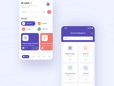 E Learning App android app design branding design illustration ios app design learning app learning platform logo minimal mobile app design shots ui