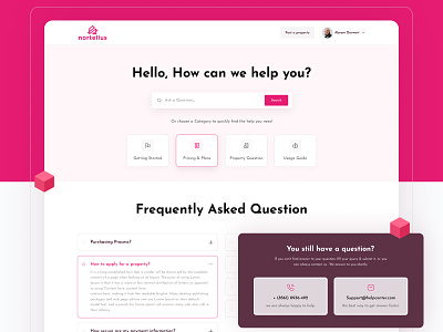 Nortellus Help & Support Page android app design branding design help support ui help page ios app design landing page minimal mobile app design shots support page ui webapp website design