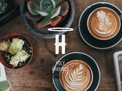 Holy Grounds Coffee brand ident coffee coffee brand design graphic design h holy identity logo logo design melbourne rock on