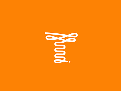 Twisted T concept brand identity concept design fun graphic logo movement orange quirky scribble t twisted