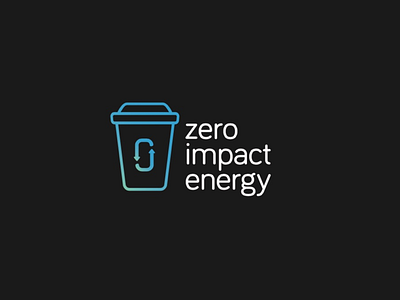 Zero Impact Energy Logo brand coffee design graphic icon identity logo recycle reuse startup