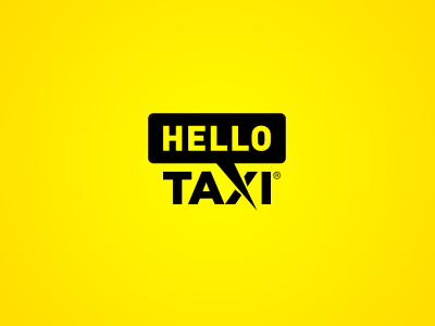Hello Taxi black bubble car hello service speech taxi yellow