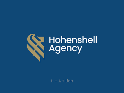 Hohenshell agency logo. branding font identity lion logo logotype marks