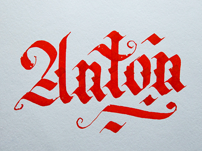 Anton — some practice anton calligraphy fraktur lettering paper pilot red