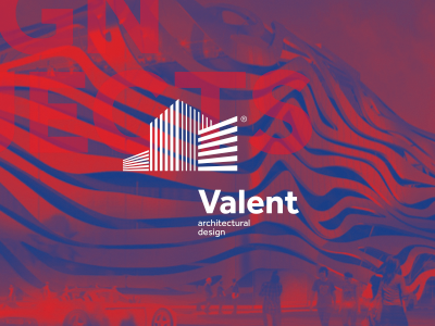 Valent — architectural design bureau architecture building bureau construction design lines logo logotype mark perspective valent