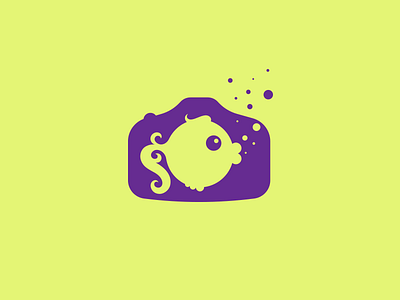 Nadya Kulagina. Second version of logo for underwater pictures. camera eye fish logo logotype photo photographer underwater