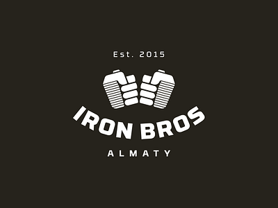 IRON BROS — motorbike club. bro brother cylinder finger fist iron logo logotype mark