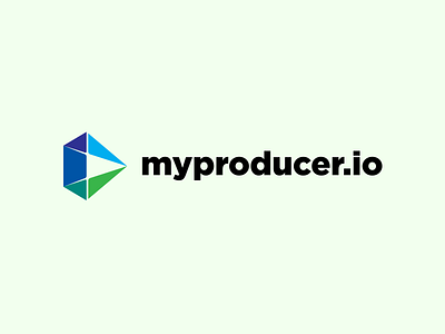 Logo of Myproducer.io color logo logotype movie my play pro producer triangle video