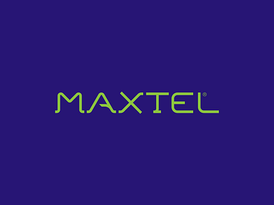 Maxtel — telecommunication company. lettering logo logotype maximum telecom type