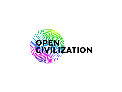 WIP new logo. Open Civilization. blend bright civilization color lines logo logotype open