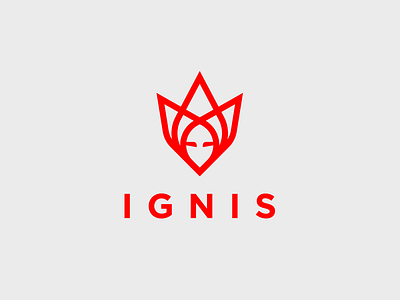 Ignis. face fire flame hair hot ignis lettering logo logotype queen red