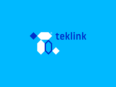 Teklink. line link logo logotype mark network rhombus sign square tek telecom