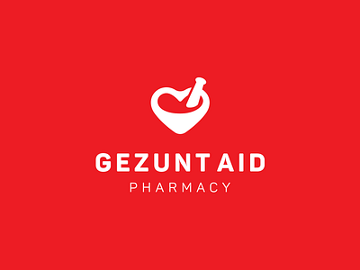 WIP. GezuntAid pharmacy. logo logotype mark medical mortar pestle pharmacy sign snake tape