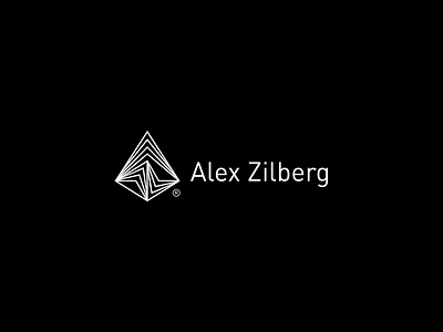 Logo for Alex Zilberg — silver mount. a blend line logo logotype mark mount mountain sign silver triangle z