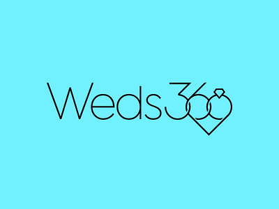 WiP. Logo for website Weds360.com — Weddings service. 360 diamond logo logotype mark ring sign wedding weds