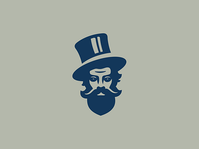 Nutty New Yorker. eye face hat head hipster logo logotype moustache