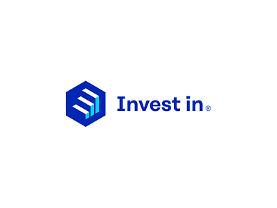 Invest in. chart check grow invest logo logotype mark sign square symbols