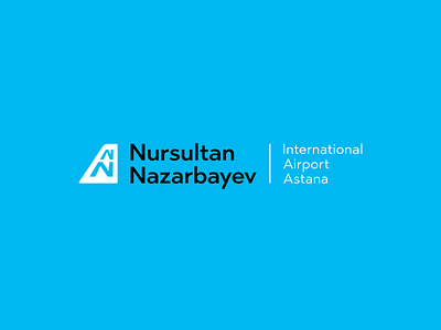 New logo of Astana Airport. airport logo logotype mark monogram n plane runway sign symbols tail