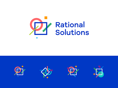 Rational Solutions — consulting service. balance circle dot line logo logotype mark rational sign solution square