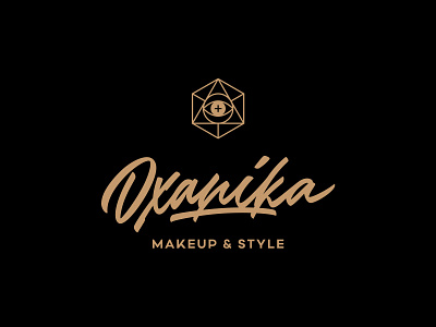 Oxanika — makeup & style. brush calligraphy eye ink lettering logo logotype makeup style