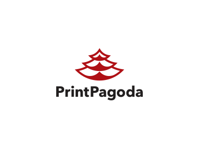 Print Pagoda leaf logo logotype mark mascot pagoda paper print symbol