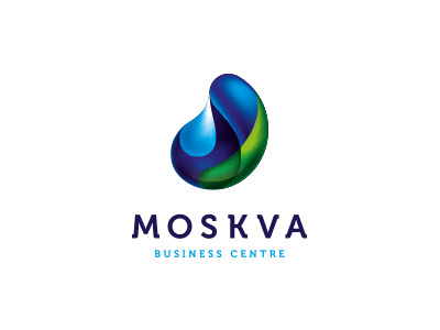 Moskva — business centre bright colourful fluid logo logotype moscow moskva