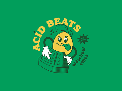 ACID beats - old cartoon logo for beatmaker beats cartoon collaboration fun logo minimal music old