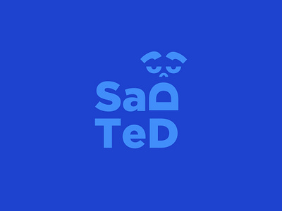 Sad Ted branding flat font for fun graphicninja logo logofolio minimal