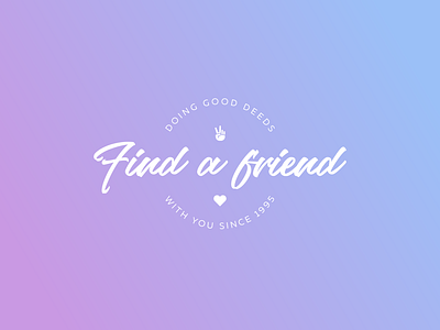Find a friend challange flat friendship logo logofolio purple sweet