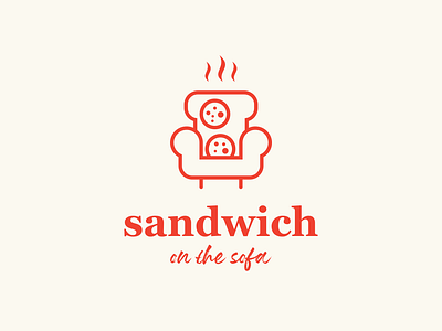 Sandwich Logo challange color flat food hot logofolio red sofa
