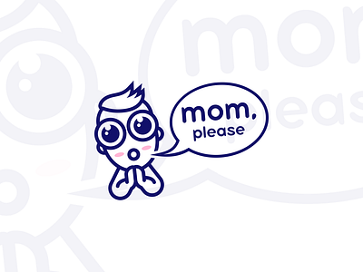 Mom, please baby challenge charachter fun kids logo logofolio mom toon
