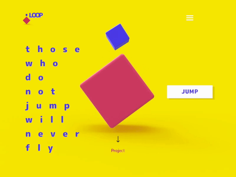 Loop // Web landing page to fly high 3d 3d animation 3d art animation design icon illustration illustrator loading animation logo minimal typography ui ux vector web website