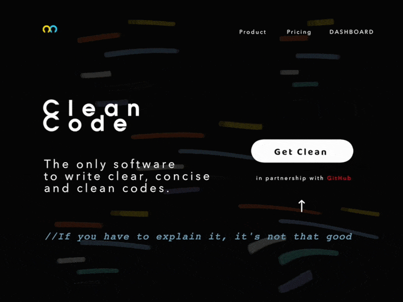 Clean code // Web landing page for developers