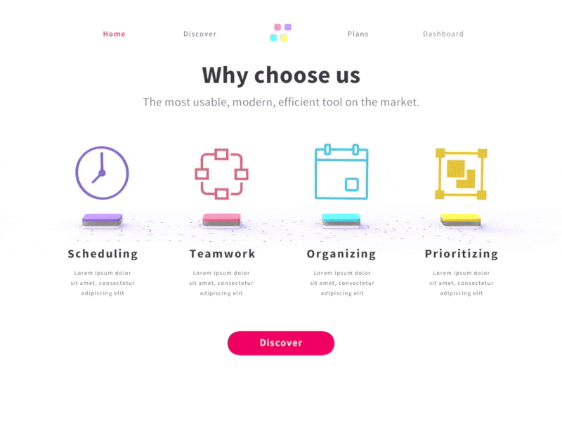 Work Manager // Web landing page for a work organizer tool Pt.2