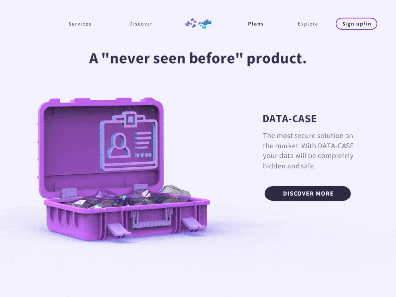 Cloudy // Web landing page for a blockchain data storage_Pt.3 3d 3d animation 3d art animation blockchain call to action cloud data design icons illustration landing page loading animation logo privacy policy scroll storage ui ux web