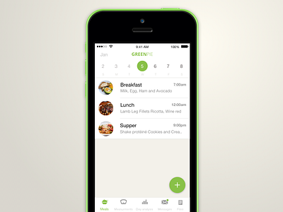 Greenpie - Online nutrition app app calories data diet food health ios mobile nutrition organic ui ux