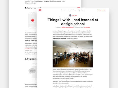 Things I wish I had learned at design school - Blog Post article blog design learn learning post school tips tricks ui ux