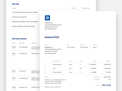 Invoice and Timesheet PDF business design generator invoice material paper pdf print productive table timesheet